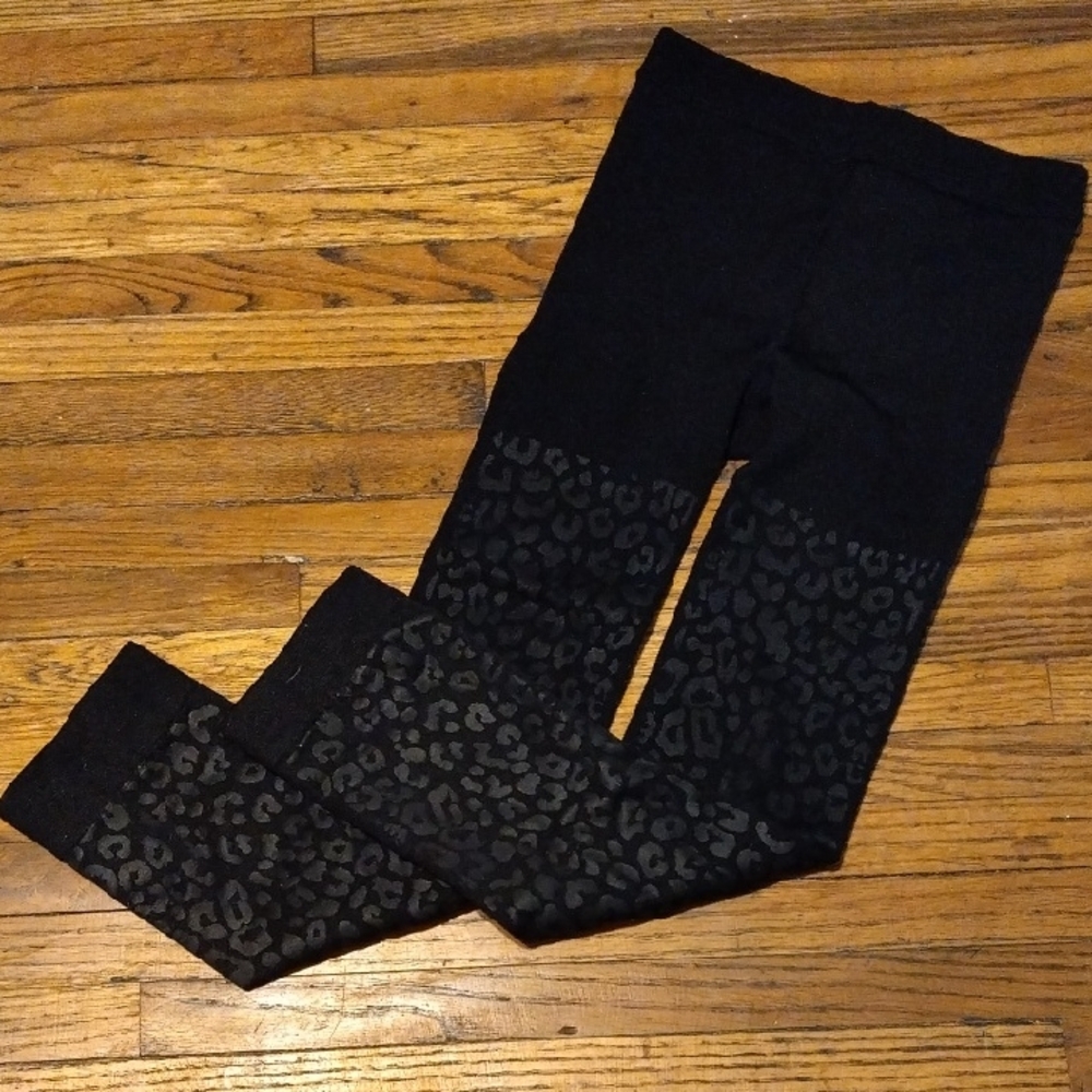 Stylish Black Leopard Print Kids Leggings